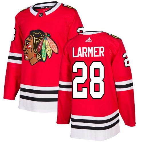 Adidas Men Chicago Blackhawks #28 Steve Larmer Red Home Authentic Stitched NHL Jersey->chicago blackhawks->NHL Jersey
